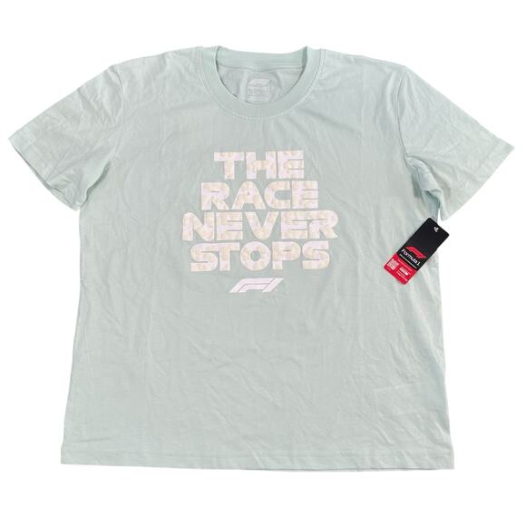 Formula 1 Women's Green Floral Slogan T Shirt Size M - Picture 2 of 6